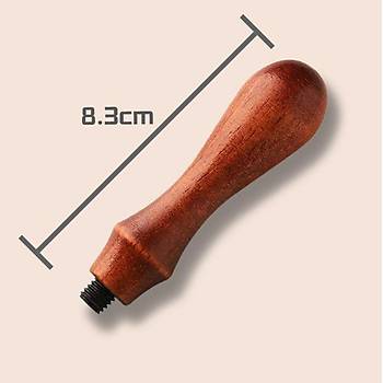Ahşap Mum Mühürü Sapı Kahverengi Boyalı Kauçuk Ağacı M8 Metal Diş  