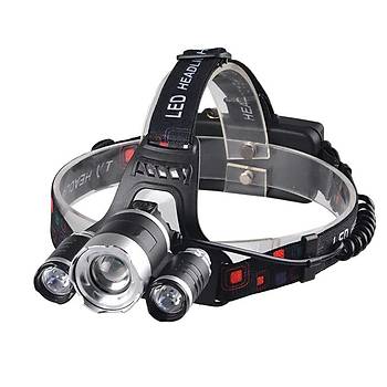 Uv + 2 Beyaz Led Zoom Ayarl Kafa Lambas + 2*18650 Pil + Duvar arj Cihaz