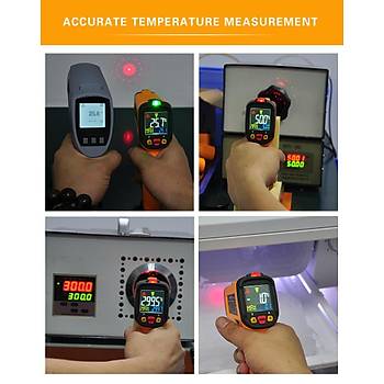 Temassýz Termometre Sýcaklýk Ölçer Lazer LCD Dijital IR Kýzýlötesi