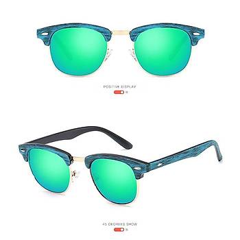 UV 400 Unisex Güneş Gözlüğü Polikarbon Mercury Lens Bambu Sarı Çerçeve  