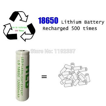 12000mAh 3.7Volt18650 Li-lon arj Edilebilir Pil