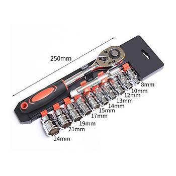 Crcr Lokma Tork Anahtar Set 1/2 10-22mm 12li Soket Set CRV