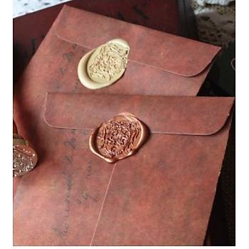 Retro Mektup M�h�r� Damga K Harfi + 30 Adet M�h�r Mumu + Eritme Ka����