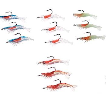 Yumu�ak Silikon 6 cm 3-9 gr Karides Yem 3'l�