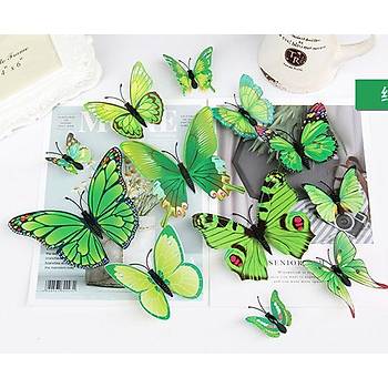 3D PVC Manyetik Kelebek 12 li Duvar S�sleme Dekorasyon Model L1