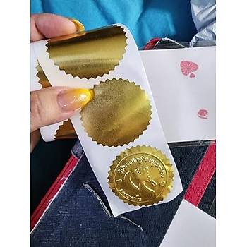 Alüminyum Kendinden Yapışkanlı Etiket Bronz Gold Renk 50 adet 50mm
