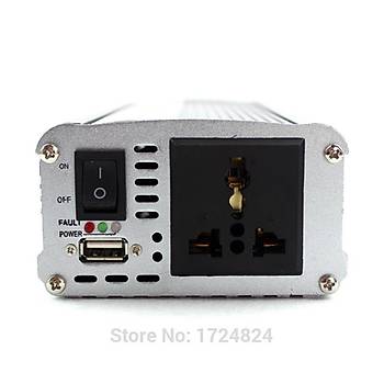İNVERTER 500 Watt DC 24 V AC 220 V + USB Gerilim Trafosu