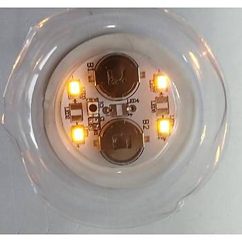 Parti Led Dekor Bardak Şişe Etiket Parlak 4 LED Flaş ve Düz Yanma 45mm