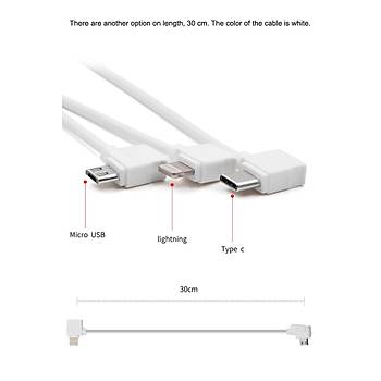 DJI Mavic Pro Tip-C Veri Kablosu 30 cm Tablet ve Telefonlar in Beyaz Renk