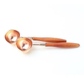 Armut Ağacı Ahşap Saplı Mum Mühürü Eritme Kaşığı Rose Gold