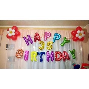 Folyo Balon HAPPY BIRTHDAY 40cm Parti Doğumgünü