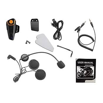 Motorsiklet Kask nterkom Bluetooh 1000mt A2DP Su Geirmez BT-S2