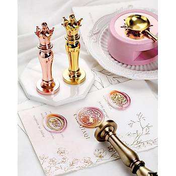 Mum M�h�r Damga Kolu Premium Metal Kraliyet Tac� Rose Gold