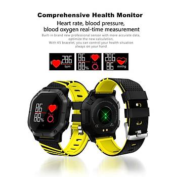 K5 Akll Saat IP68 Su Geirmez oklu Spor Modlar Yzme Nabz Monitr Kan Oksijen