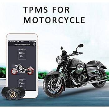 Motosiklet Bluetooth Lastik Basıncı Telefondan İzleme Sistemi TPMS 