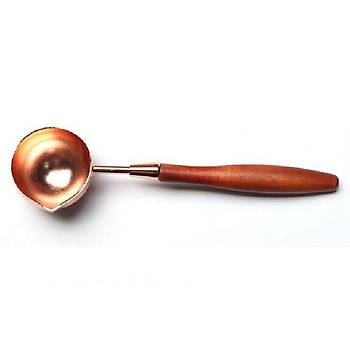 Armut Ağacı Ahşap Saplı Mum Mühürü Eritme Kaşığı Rose Gold