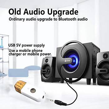 Stereo 3.5mm USB Bt 4.2 Ses Alıcı Çubuk Tek Tuşla Çağrı Cevaplama Fonksiyonu