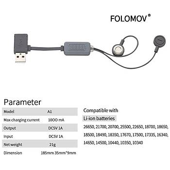 Taşınabilir Evrensel Manyetik Usb Pil Şarj Kablosu & Power Bank Li-Ion Piller 