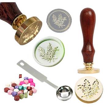 Mektup Damga Mühürü Botanik + 30 Mühür Mumu + Eritme Kaşığı