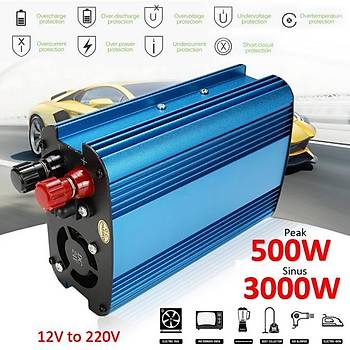 12V Ac 220V Dc Dntrc Power nverter 3000W PCK Modifiye Sins Dalga