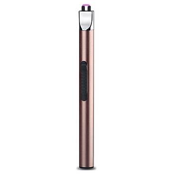 Darbeli Tek Ark Uzun Mutfak Çakmak USB Şarjlı Barbekü Alevsiz Anti Rüzgar 