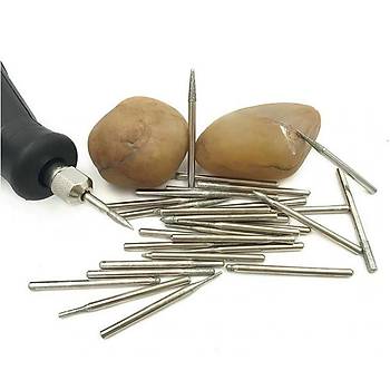 Elmas Freze Taşlama İğne Zımpara 20li Set 2.35mm 3mm Dremel Hobi