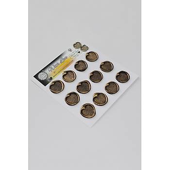 Mühürcüm Kalp 2 12 Adet 3D Hazır Kendinden Yapışkanlı Sticker Mühür RM2116