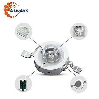 3W UV Boncuk Power Led 400-405nm 350-700 mAh  8mm 3.0-3.6V 