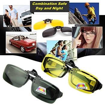 Polarize Clip-on Menteeli Gne Gzl Kahverengi Lens