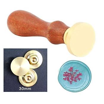 Eritme Balmumu M�hr� Damga 30mm Yuvarlak Bo� Bak�r Kafa + G�la�ac� Kol  