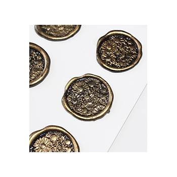 Mühürcüm Papatya Bahçesi 12 Adet 3D Hazır Kendinden Yapışkanlı Sticker Mühür RM2113