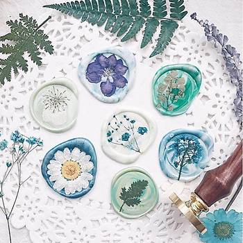 Eritme Balmumu M�hr� Damga 20 mm Yuvarlak Bo� Bak�r Kafa + G�la�ac� Kol 