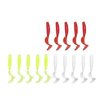 PROFISHER 3 Renk 15 li Set 6 cm Jiket İğne İçin Silikon Sahte Yem