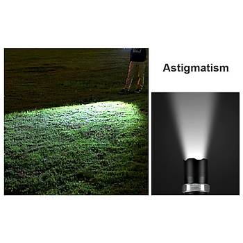 CREE LED El Feneri Odak Ayarl Zoomlu 18650 arjl + Adaptr  
