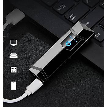 Alevsiz Çakmak Parmak İzi Dokunmatik Sensör USB Şarjlı Arrow Edge