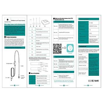 Kulak Temizleme Endoskop Otoskop Teşhis Tanı 5,5mm Kamera Anroid PC Macblo 