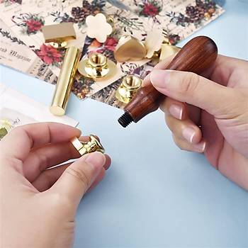 Boş Mum Mühür Pirinç Damga Kafası Petek Şekil 25x28.8mm Gold