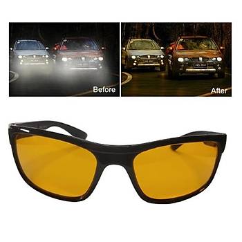 Araç Motorsiklet Gece Sürüş Gözlüğü Sarı Unisex Yansıma Önleyici 
