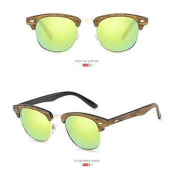 UV 400 Unisex Güneş Gözlüğü Polikarbon Mercury Lens Bambu Sarı Çerçeve  