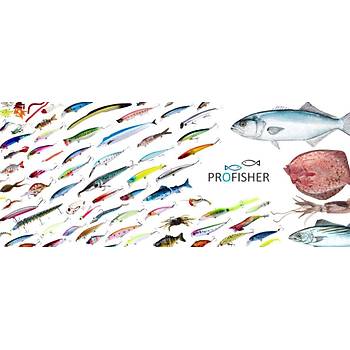 PROFISHER Kalamar Sahtesi 10cm Yeil Elbiseli Fosforlu Sert Yem