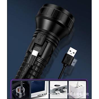 40W 365nm Blacklight Fener 2 Mod USB Şarjlı ZWB2 UV Filtreli Lens