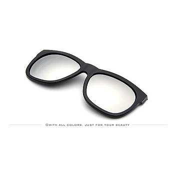 Mıknatıslı Çift Lens Gümüş Mercury Güneş Gözlüğü Manyetik Klipli Kolay Renk Değişimi