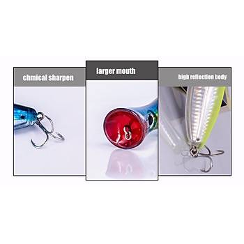 PROFISHER L�fer Ton Akya Sert Popper Yapay Yem 40 gr 12,5 cm Y�zey