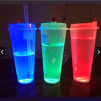 Parti Led Şişe Bardak Altlığı 6cm Parlak 4 LED Flaş Dekor Işık 7 Renk