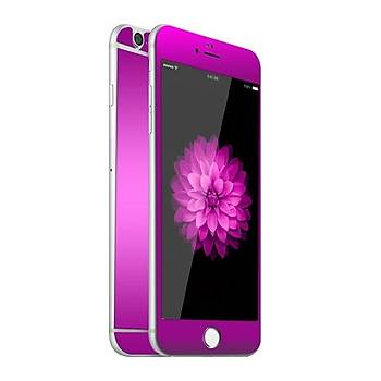 iPhone 6 Plus İçin Ön/Arka Mirror Aynalı Ekran Koruyucu Tamperli Cam Mor Renk