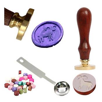 Mektup Damga Mühürü Koç Burcu + 30 Mühür Mumu + Eritme Kaşığı