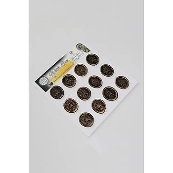 Mühürcüm Baş Harf 12 Adet 3D Hazır Kendinden Yapışkanlı Sticker Mühür RM2112