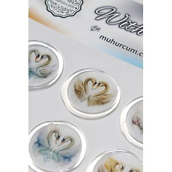 M�h�rc�m 12 Adet Haz�r Kendinden Yap��kanl� Ku�u Sticker M�h�r KYSM112
