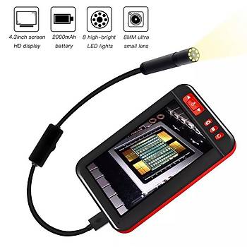 Renkli Ekran 1080P Borescope 8 mm Kamera Ik Ayarl arjl 8 LED 10 mt Sert Kablo