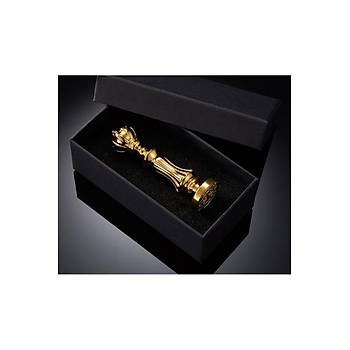Mum M�h�r Damga Kolu Premium Metal Kraliyet Tac� Parlak Alt�n